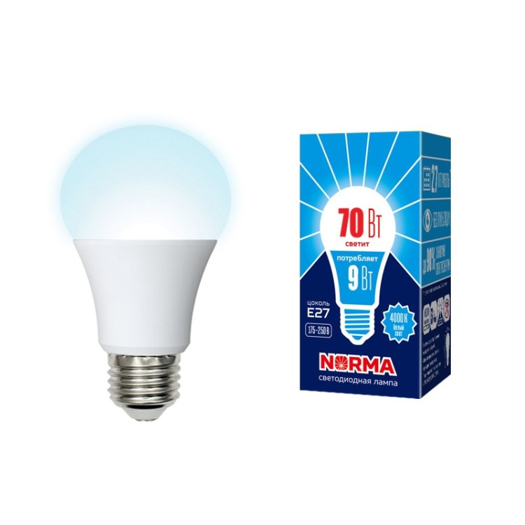 Лампочка светодиодная  LED-A60-9W/4000K/E27/FR/NR картон